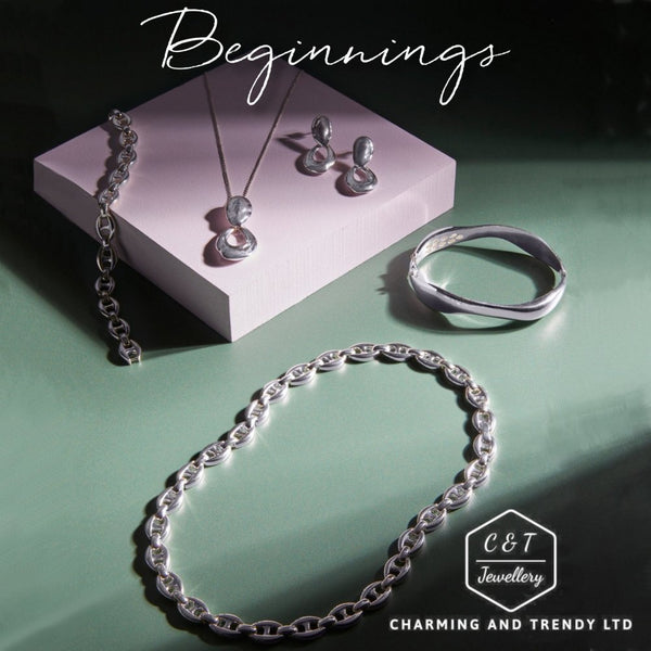 925 Sterling Silver Tanzanite Colour Crystal Drop Earrings by Beginnings - Charming and Trendy Ltd