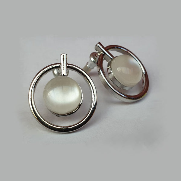 Circle Imitation Pearl Stud Earrings - Charming and Trendy Ltd