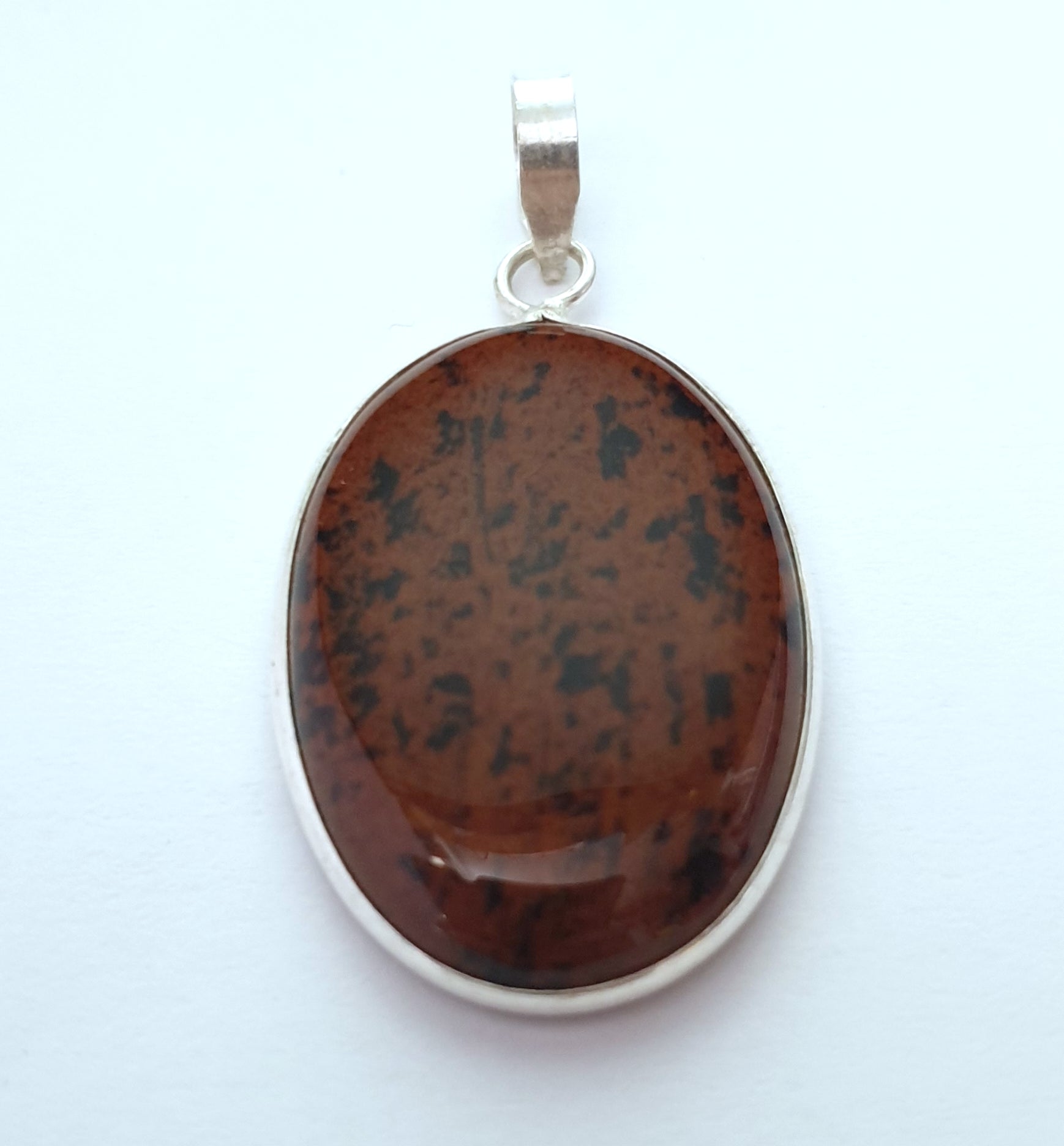 925 Sterling Silver Mahogany Obsidian Pendant - Charming and Trendy Ltd