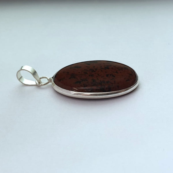 925 Sterling Silver Mahogany Obsidian Pendant - Charming and Trendy Ltd