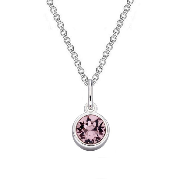Sterling Silver Light Amethyst Preciosa Crystal Solitaire Pendant Necklace - Charming and Trendy Ltd