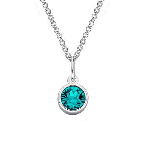 Sterling Silver Blue Zircon Preciosa Crystal Solitaire Pendant Necklace - Charming and Trendy Ltd