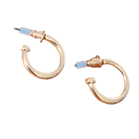 Gold Tone 17mm Metallic Hoop Earrings - Charming and Trendy Ltd