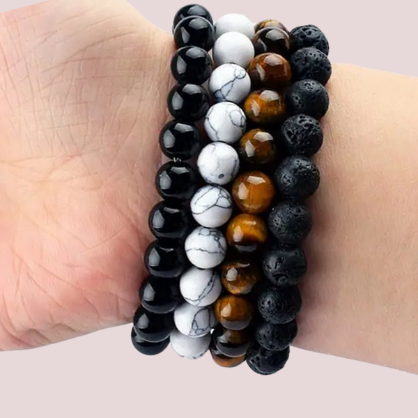 Natural Stone Beaded Elastic Bracelets - Charming and Trendy Ltd