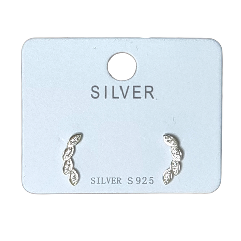 925 Sterling Silver Multi Leaf Mini Stud Earrings - Charming and Trendy Ltd
