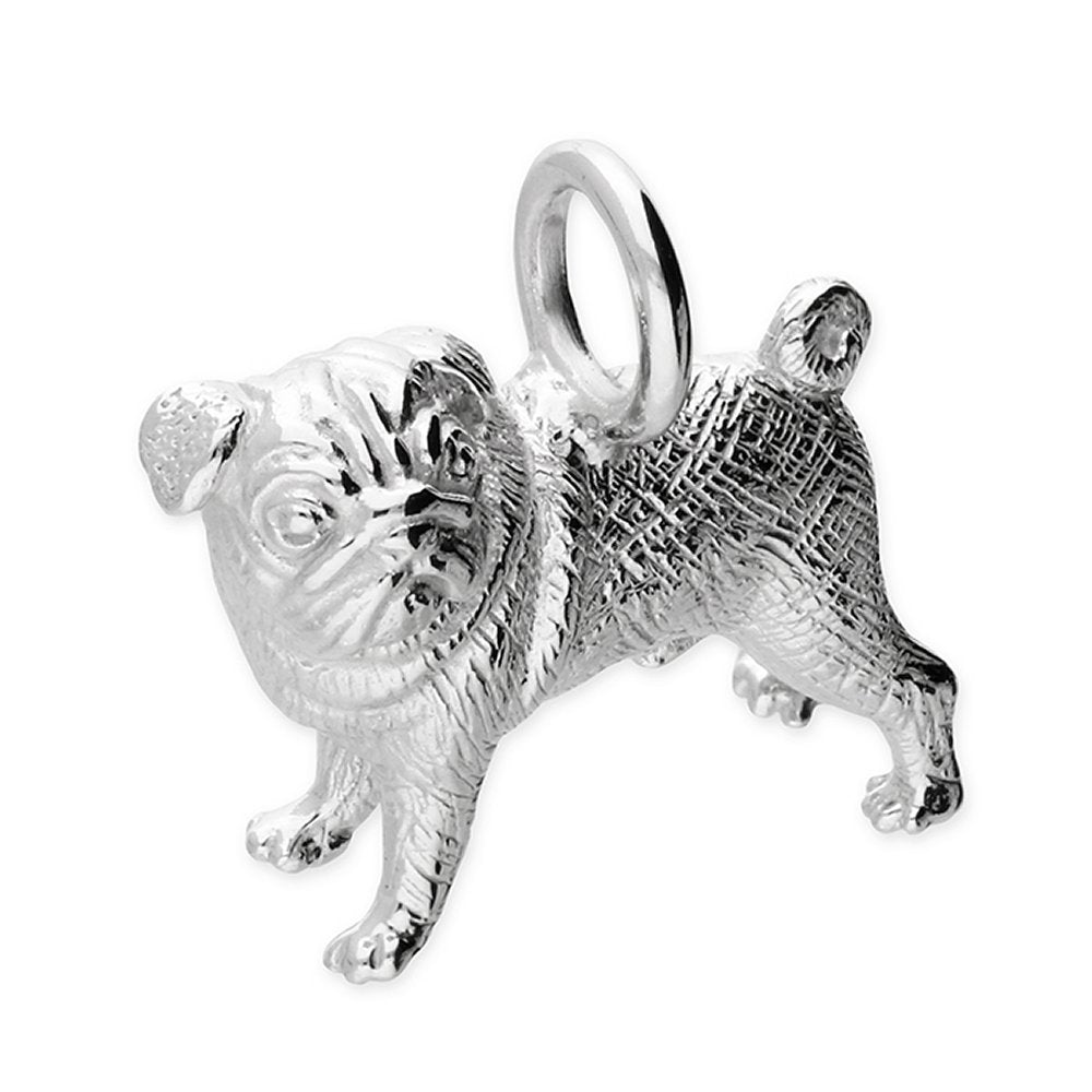 925 Sterling Silver Pug Dog Pendant Charm - Charming and Trendy Ltd
