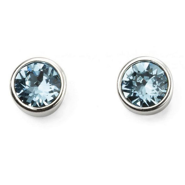 925 Sterling Silver Aquamarine Preciosa Crystal Pendant & Stud Earrings - Charming and Trendy Ltd