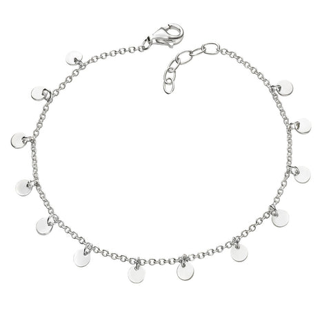 925 Sterling Silver Mini Disc Bracelet - Charming and Trendy Ltd