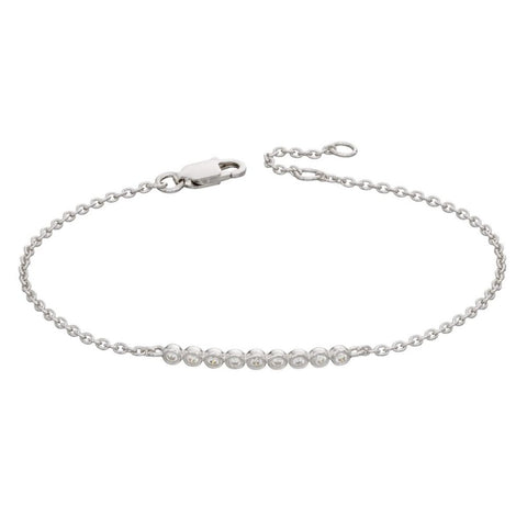 925 Sterling Silver Millegrain Edge Bracelet with Cubic Zirconia - Charming and Trendy Ltd