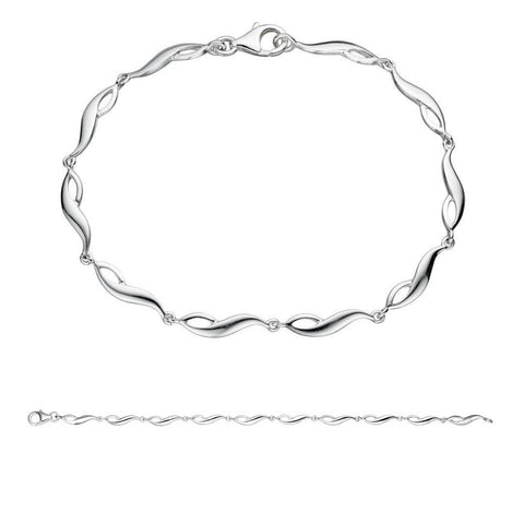 925 Sterling Silver Twist Link Bracelet - Charming and Trendy Ltd