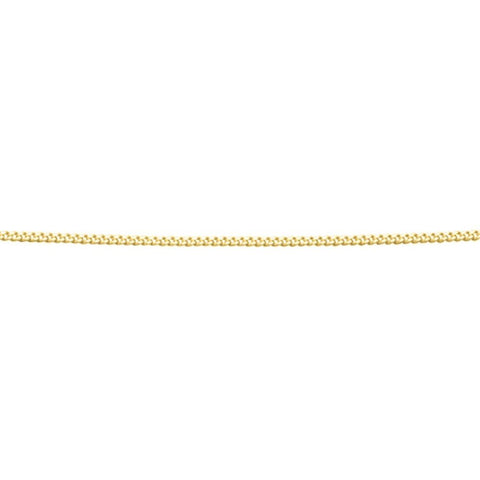 925 Sterling Silver Gold Plated Diamond Cut Ext Curb Chain (1.0mm) - Charming and Trendy Ltd