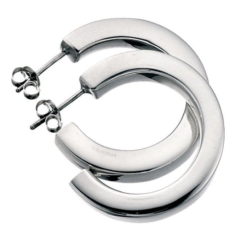 925 Sterling Silver Chunky Plain Square Hoop Earrings by Beginnings - Charming and Trendy Ltd.