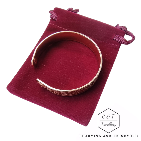 Copper Bangle Bracelets 3/8in - Celtic Weave - Charming and Trendy Ltd