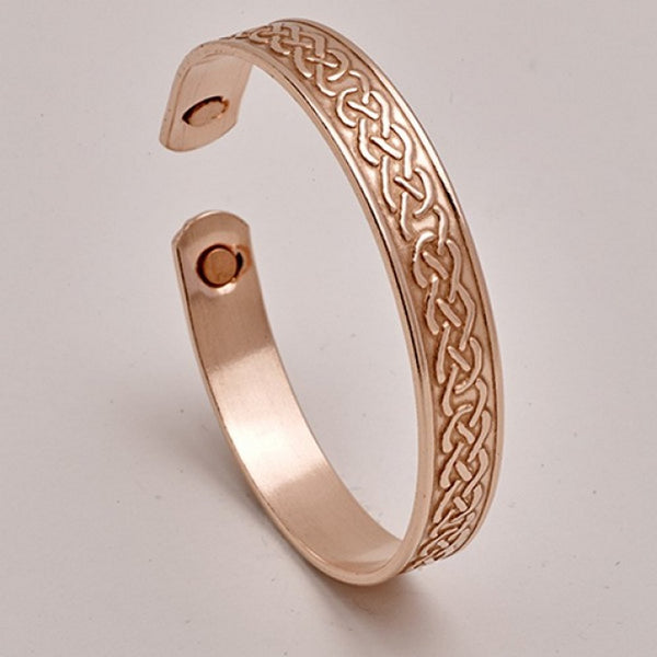 Copper & Magnet Bangle Bracelets 3/8in - Celtic Weave - Charming and Trendy Ltd