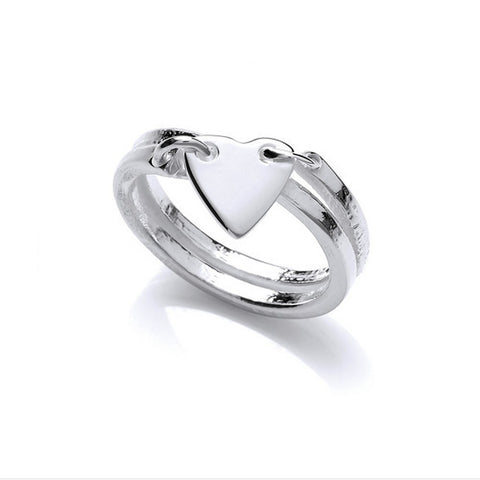 925 Sterling Silver 'Love is in the Air' Heart Ring - Charming and Trendy Ltd