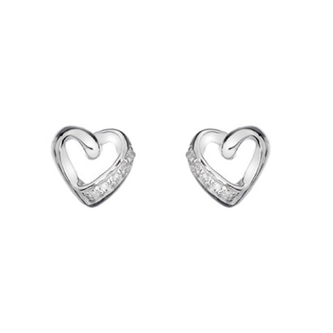 925 Sterling Silver Cubic Zirconia Classic Set Heart Stud Earrings - Charming and Trendy Ltd