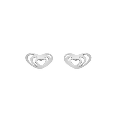 925 Sterling Silver Triple Heart Stud Earrings - Charming and Trendy Ltd