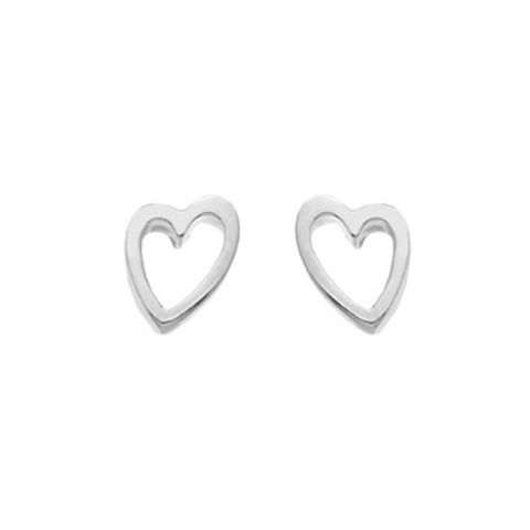 925 Sterling Silver Heart Outline Stud Earrings - Charming and Trendy Ltd