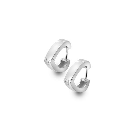 925 Sterling Silver Square Edge Heart 15mm Huggie Earrings - Charming and Trendy Ltd