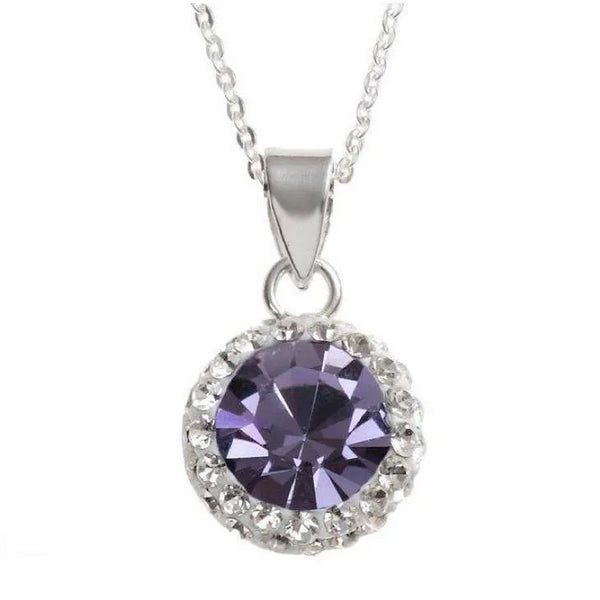 Sterling Silver Tanzanite & Clear CZ Crystal Pendant - Charming and Trendy Ltd