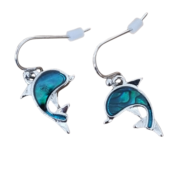 Dolphin Blue Paua Abalone Shell Drop Earrings - Charming and Trendy Ltd