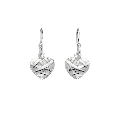 925 Sterling Silver Patterned Heart Drop Earrings - Charming and Trendy Ltd