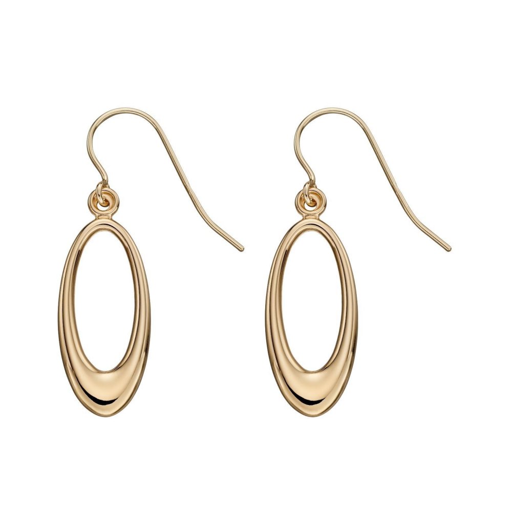 9ct Gold Open Oval Earrings by Elements Gold GE2218 - Charming and Trendy Ltd