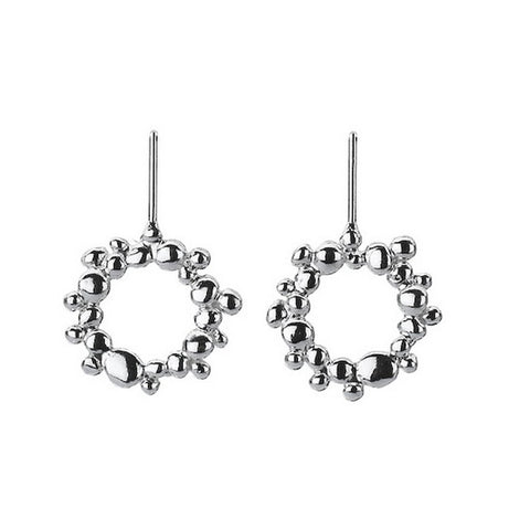 925 Sterling Silver Bubble Open Circle Drop Stud Earrings - Charming and Trendy Ltd