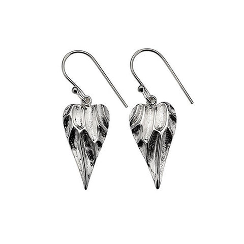 925 Sterling Silver Designer Heart Drop Hook Earrings - Charming and Trendy Ltd