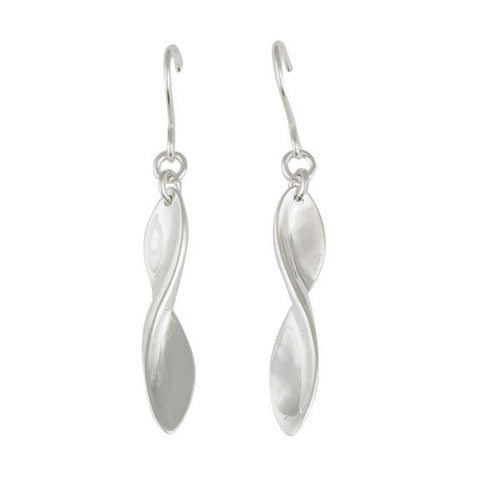 925 Sterling Silver Twisted Leaf Drop Hook Earrings - Charming and Trendy Ltd
