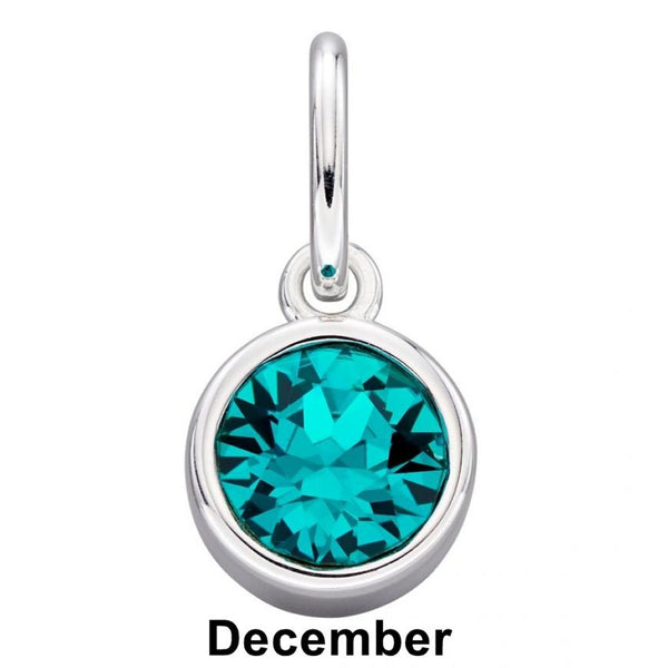 Sterling Silver Crystal Birthstone Pendant Necklace - December - Charming and Trendy Ltd