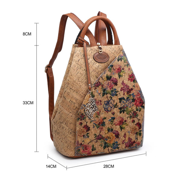 Cork Vegan Friendly Backpack - Floral Print - Charming And Trendy Ltd