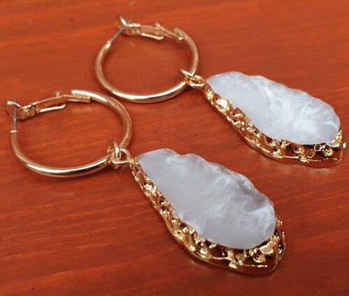 Agate Effect Stone Drop Earrings - Charming And Trendy Ltd