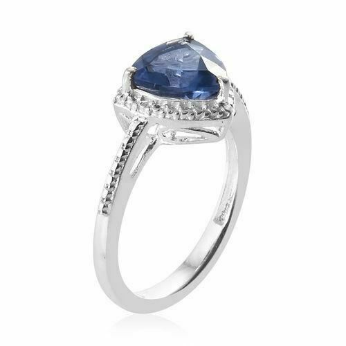 Chinese Blue Fluorite (2Ct) Sterling Silver Ring - Charming And Trendy Ltd