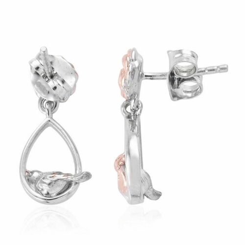 Robin Dangle Earrings in Rose Gold and Platinum Overlay Sterling Silver - Charming And Trendy Ltd