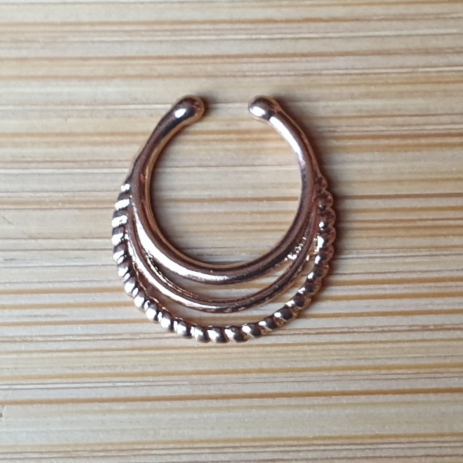 Decorative Septum Clipper - 316L Surgical Steel - Rose Gold Finish - Charming And Trendy Ltd