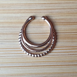 Decorative Septum Clipper - 316L Surgical Steel - Rose Gold Finish - Charming And Trendy Ltd