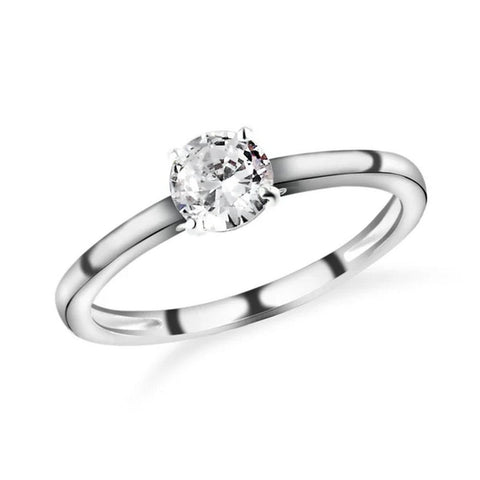 925 Sterling Silver Simulated Diamond Solitaire Ring - Charming and Trendy Ltd