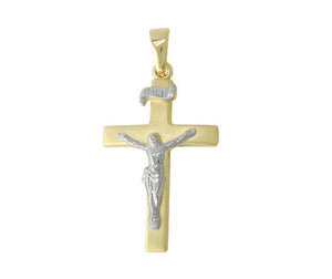 9ct Yellow & White Gold Christ on Cross
