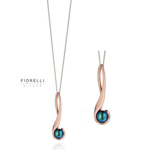 Fiorelli Sterling Silver Rose Gold Plated Ribbon Pearl Pendant - P4504B - Charming And Trendy Ltd