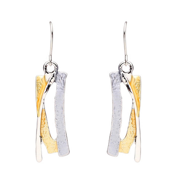 3 Tone Enamel Silver Plated Earrings - Gift Box - Charming And Trendy Ltd