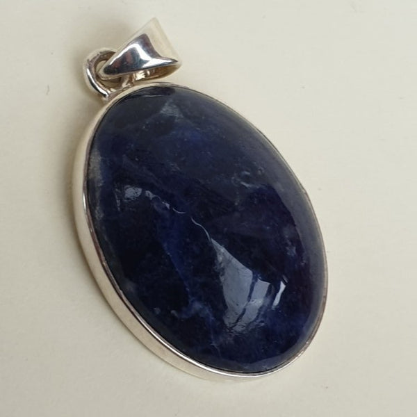 Sodalite Sterling Silver Pendant with 18" Chain - Gift Box - Charming And Trendy Ltd