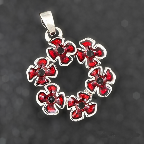 Circle of Poppy Silver Plated Charm Pendant - Charming and Trendy Ltd