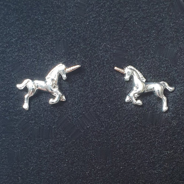 Silver and Rose Gold Plated Unicorn Stud Earrings - Gift Box - Charming And Trendy Ltd