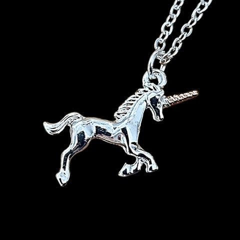 Unicorn Pendant Necklace - Silver & Rose Gold Plated - Charming And Trendy Ltd