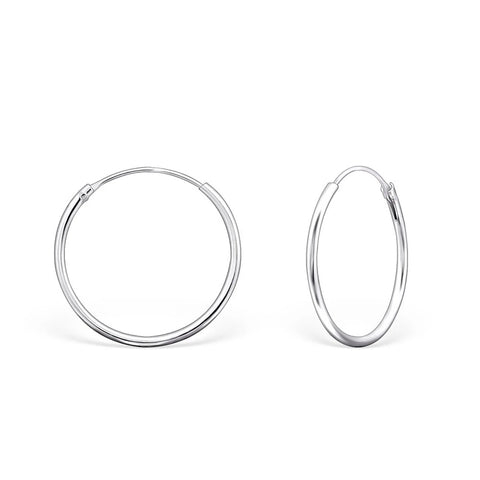 Solid 925 Sterling Silver 10mm - 20mm Hoop Sleeper Earrings (Pairs) - Charming And Trendy Ltd
