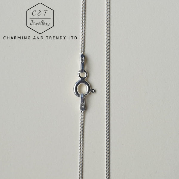 925 Sterling Silver Diamond Cut Curb Chain Necklaces (Various Sizes) - Charming And Trendy Ltd