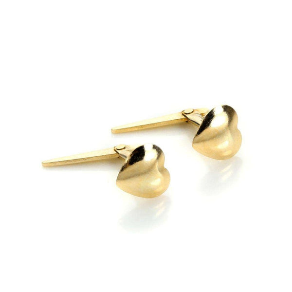 9ct Gold Domed Heart Andralok Stud Earrings - Charming And Trendy Ltd