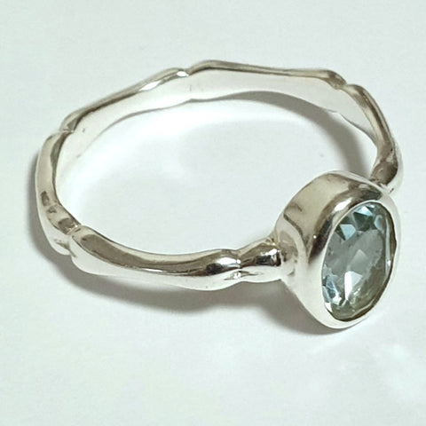 925 Sterling Silver 1ct Blue Topaz Gemstone Solitaire Ring - Charming And Trendy Ltd
