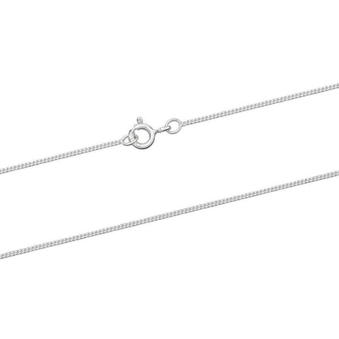 925 Sterling Silver Curb Chain Necklace 1.2mm - Charming and Trendy Ltd